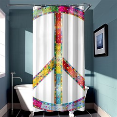 Flourish Decorative Peace Sign Shower Curtain 36  X 72  (stall)  by Simbadda