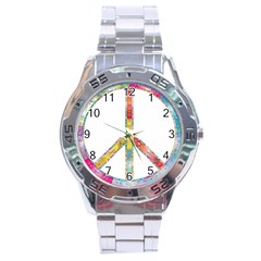 Flourish Decorative Peace Sign Stainless Steel Analogue Watch by Simbadda