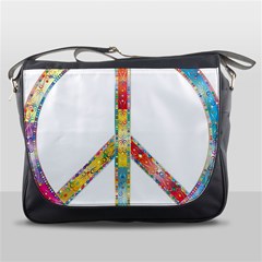 Flourish Decorative Peace Sign Messenger Bags by Simbadda