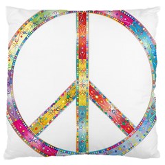 Flourish Decorative Peace Sign Large Cushion Case (one Side) by Simbadda