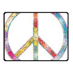 Flourish Decorative Peace Sign Double Sided Fleece Blanket (small)  by Simbadda