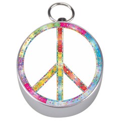 Flourish Decorative Peace Sign Silver Compasses by Simbadda