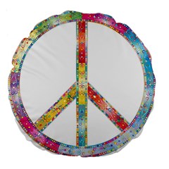 Flourish Decorative Peace Sign Large 18  Premium Flano Round Cushions by Simbadda