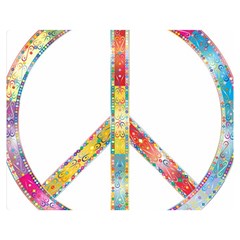 Flourish Decorative Peace Sign Double Sided Flano Blanket (medium)  by Simbadda