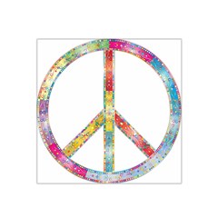 Flourish Decorative Peace Sign Satin Bandana Scarf by Simbadda