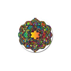 Mandala Floral Flower Abstract Golf Ball Marker by Simbadda