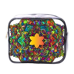 Mandala Floral Flower Abstract Mini Toiletries Bags by Simbadda