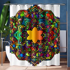 Mandala Floral Flower Abstract Shower Curtain 60  X 72  (medium)  by Simbadda