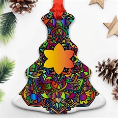 Mandala Floral Flower Abstract Ornament (christmas Tree)  by Simbadda