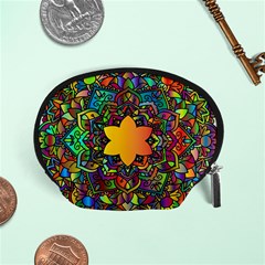 Mandala Floral Flower Abstract Accessory Pouches (small)  by Simbadda