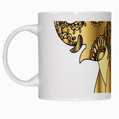 Gold Elephant Pachyderm White Mugs by Simbadda