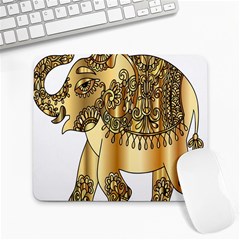 Gold Elephant Pachyderm Large Mousepads by Simbadda