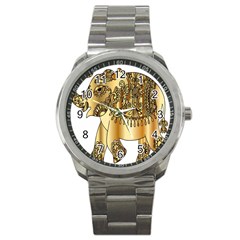 Gold Elephant Pachyderm Sport Metal Watch by Simbadda