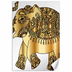 Gold Elephant Pachyderm Canvas 12  X 18   by Simbadda