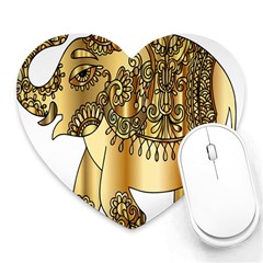 Gold Elephant Pachyderm Heart Mousepads by Simbadda