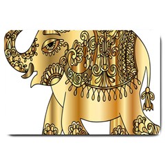 Gold Elephant Pachyderm Large Doormat  by Simbadda