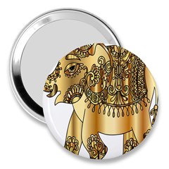 Gold Elephant Pachyderm 3  Handbag Mirrors by Simbadda