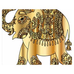 Gold Elephant Pachyderm Double Sided Flano Blanket (medium)  by Simbadda