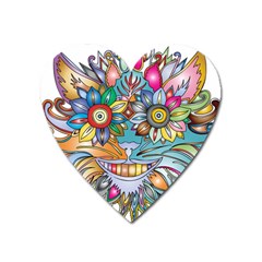 Anthropomorphic Flower Floral Plant Heart Magnet by Simbadda