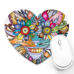 Anthropomorphic Flower Floral Plant Heart Mousepads by Simbadda