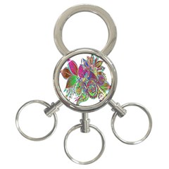 Floral Flowers Ornamental 3-ring Key Chains by Simbadda