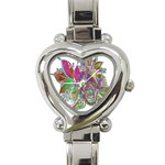 Floral Flowers Ornamental Heart Italian Charm Watch Front