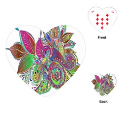 Floral Flowers Ornamental Playing Cards (heart) 