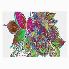 Floral Flowers Ornamental Large Glasses Cloth (2-side) by Simbadda