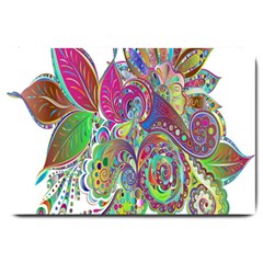 Floral Flowers Ornamental Large Doormat  by Simbadda