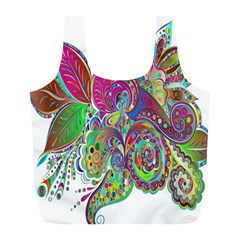 Floral Flowers Ornamental Full Print Recycle Bags (l)  by Simbadda