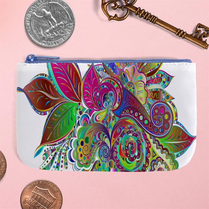 Floral Flowers Ornamental Large Coin Purse