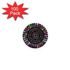 Mandala Decorative Ornamental 1  Mini Buttons (100 Pack)  by Simbadda