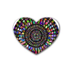 Mandala Decorative Ornamental Heart Coaster (4 Pack)  by Simbadda