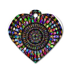 Mandala Decorative Ornamental Dog Tag Heart (one Side) by Simbadda