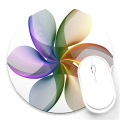 Abstract Geometric Line Art Round Mousepads