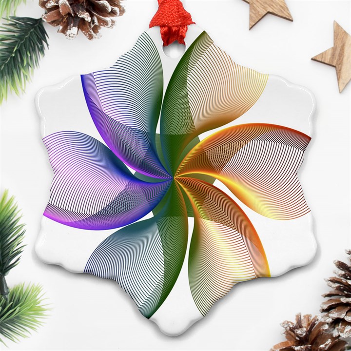 Abstract Geometric Line Art Ornament (Snowflake)