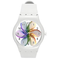 Abstract Geometric Line Art Round Plastic Sport Watch (m) by Simbadda