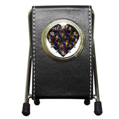 Heart Love Passion Abstract Art Pen Holder Desk Clocks by Simbadda