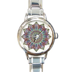 Mandala Decorative Ornamental Round Italian Charm Watch by Simbadda