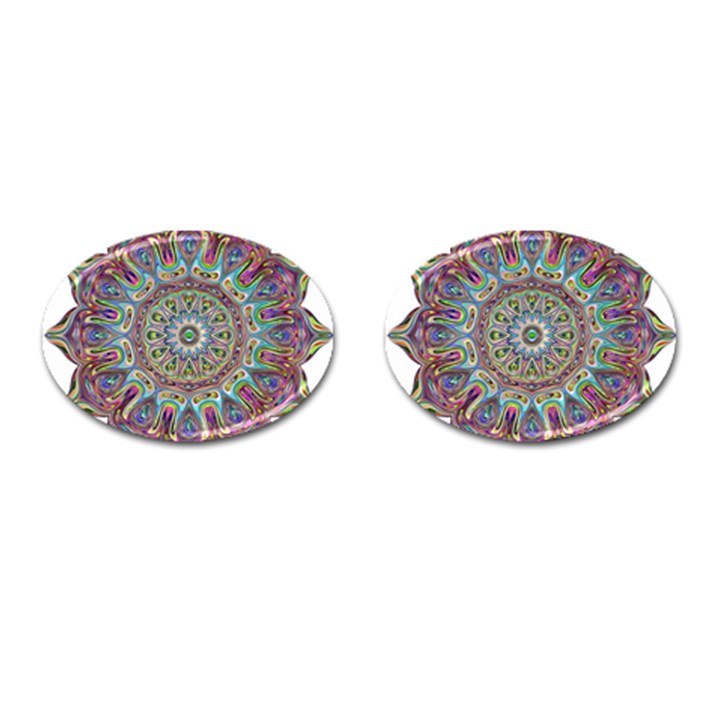 Mandala Decorative Ornamental Cufflinks (Oval)