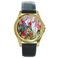 Eden Garden 2 Round Gold Metal Watch by bestdesignintheworld