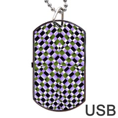 Hypnotic Geometric Pattern Dog Tag Usb Flash (two Sides) by dflcprints