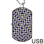 Hypnotic Geometric Pattern Dog Tag USB Flash (Two Sides) Front