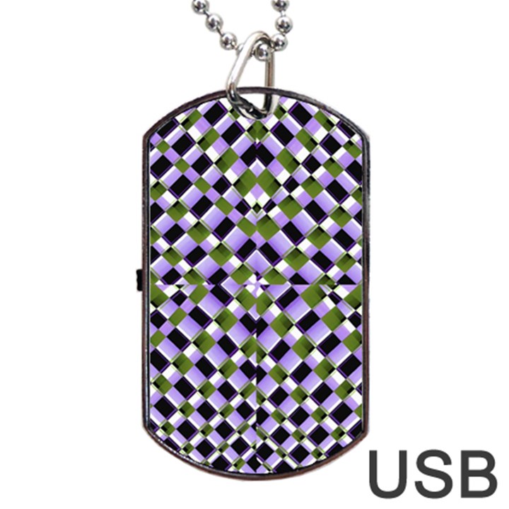 Hypnotic Geometric Pattern Dog Tag USB Flash (Two Sides)