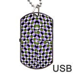 Hypnotic Geometric Pattern Dog Tag USB Flash (Two Sides) Back