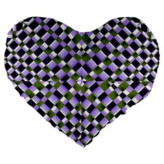 Hypnotic Geometric Pattern Large 19  Premium Heart Shape Cushions by dflcprints