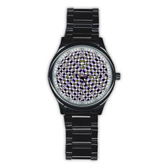 Hypnotic Geometric Pattern Stainless Steel Round Watch by dflcprints