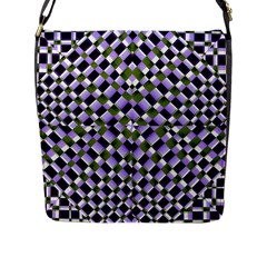 Hypnotic Geometric Pattern Flap Messenger Bag (l)  by dflcprints