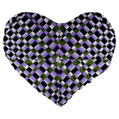 Hypnotic Geometric Pattern Large 19  Premium Flano Heart Shape Cushions by dflcprints