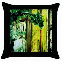 Old Tree And House With An Arch 8 Throw Pillow Case (black) by bestdesignintheworld